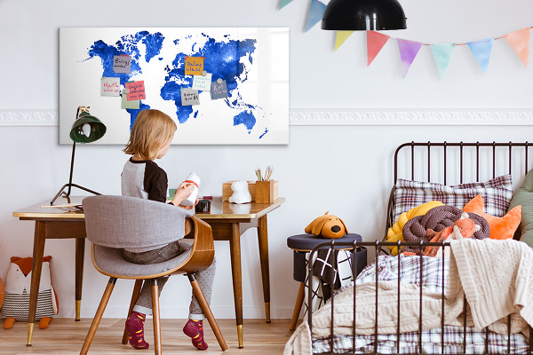 Magnetyczna tablica do rysowania Mapa świata z miejscami na zdjęcia