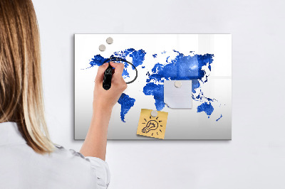Magnetyczna tablica do rysowania Mapa świata z miejscami na zdjęcia