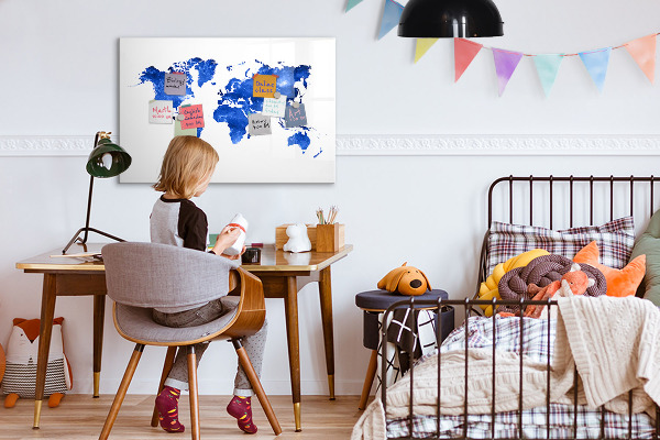 Magnetyczna tablica do rysowania Mapa świata z miejscami na zdjęcia