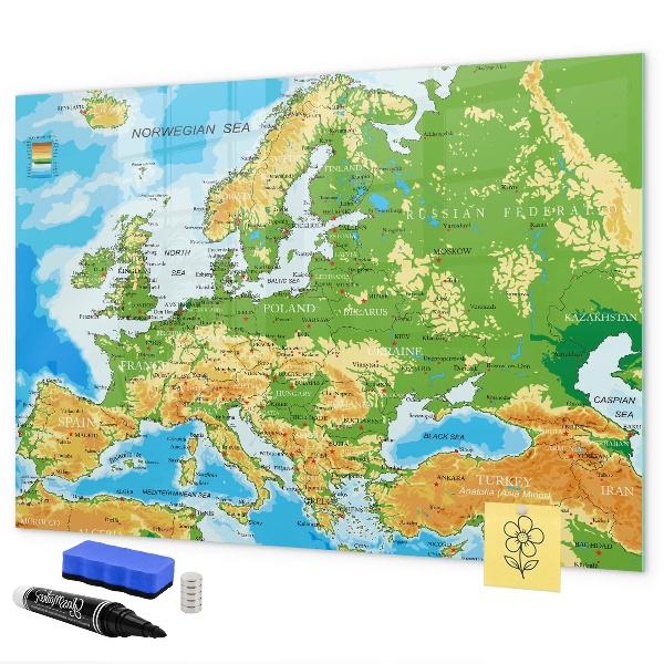 Tablica do rysowania magnetyczna Mapa Europy do osobistych wspomnień