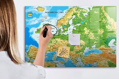 Tablica do rysowania magnetyczna Mapa Europy do osobistych wspomnień