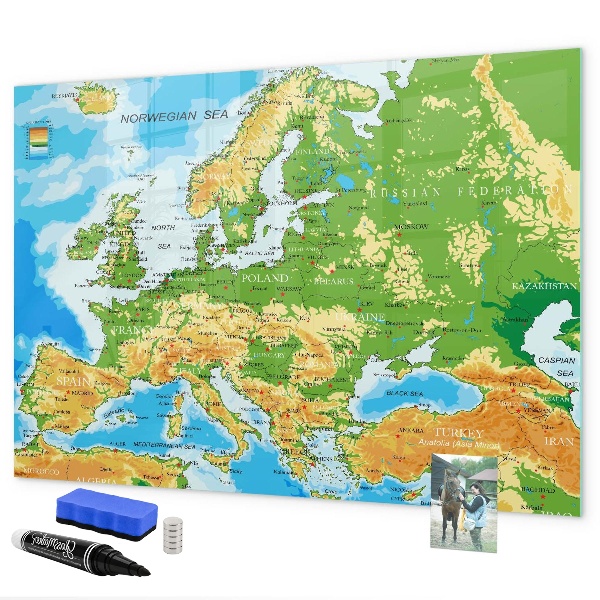 Tablica do rysowania magnetyczna Mapa Europy do osobistych wspomnień