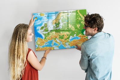 Tablica do rysowania magnetyczna Mapa Europy do osobistych wspomnień