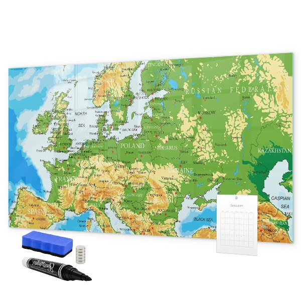 Tablica do rysowania magnetyczna Mapa Europy do osobistych wspomnień