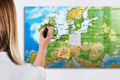 Tablica do rysowania magnetyczna Mapa Europy do osobistych wspomnień