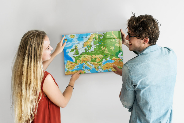 Tablica do rysowania magnetyczna Mapa Europy do osobistych wspomnień