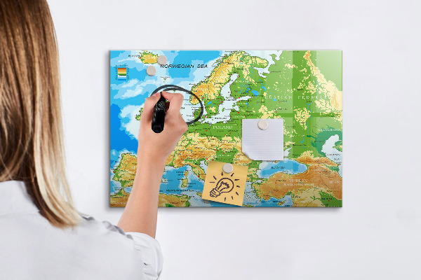 Tablica do rysowania magnetyczna Mapa Europy do osobistych wspomnień
