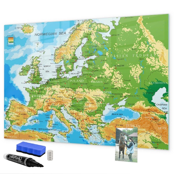 Tablica do rysowania magnetyczna Mapa Europy do osobistych wspomnień
