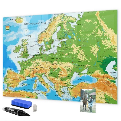 Tablica do rysowania magnetyczna Mapa Europy do osobistych wspomnień