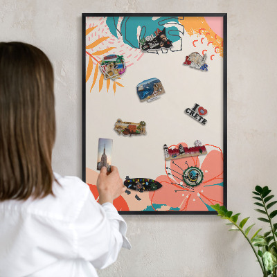 Tablica do magnesów w czarnej ramie Nowoczesna natura