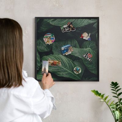Tablica magnetyczna na magnesy czarna rama Zieleń natury