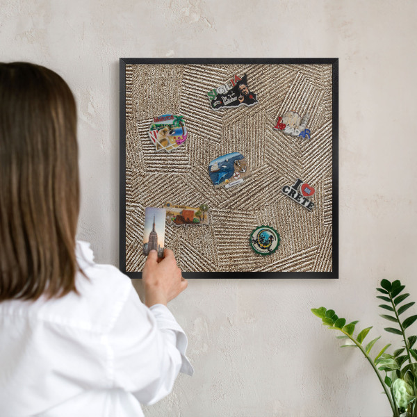 Tablica magnetyczna na magnesy czarna rama Geometryczny wzór