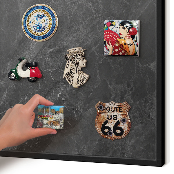 Tablica magnetyczna na magnesy czarna rama Szara elegancja