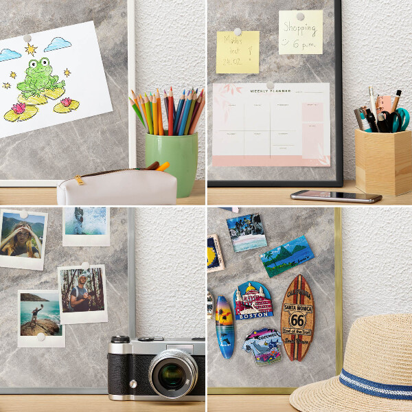 Tablica do magnesów w czarnej ramie Kamienna tekstura