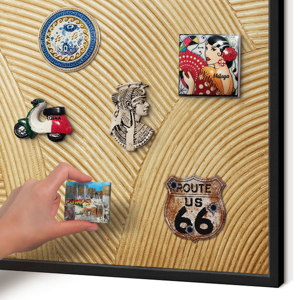 Tablica do magnesów w czarnej ramie Linie strukturalne