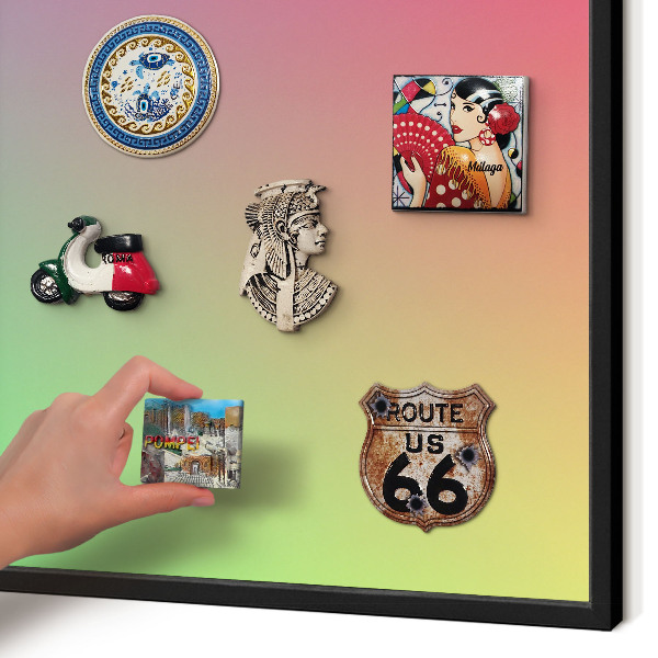 Tablica magnetyczna na magnesy czarna rama Kolorowy gradient