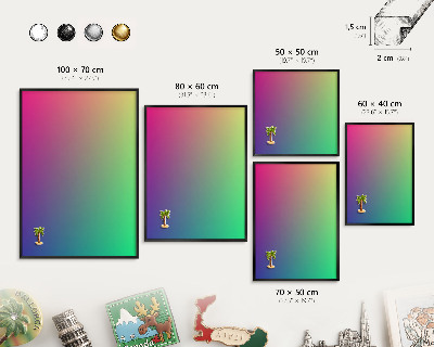 Tablica magnetyczna na magnesy czarna rama Kolorowy gradient