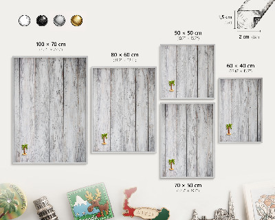 Tablica metalowa na magnesy srebrna rama Rustykalne drewno