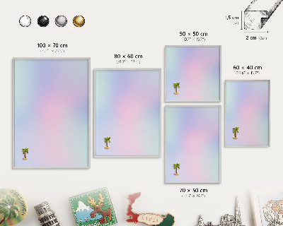 Tablica na magnesy z wakacji w ramie srebrnej Pastelowy gradient