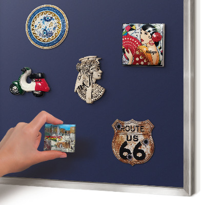 Tablica na magnesy z wakacji w ramie srebrnej Ciemny granatowy