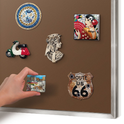 Tablica na magnesy z wakacji w ramie srebrnej Kasztanowy brązowy