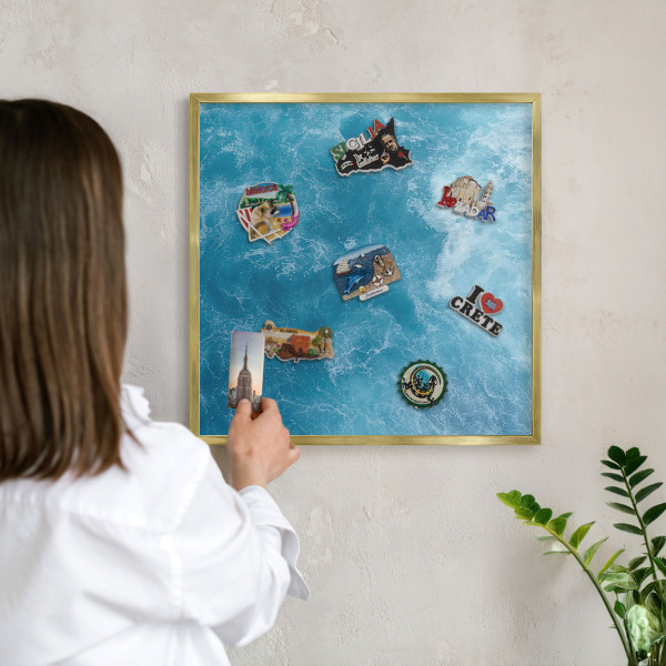 Tablica na magnesy złota rama Oceaniczne fale