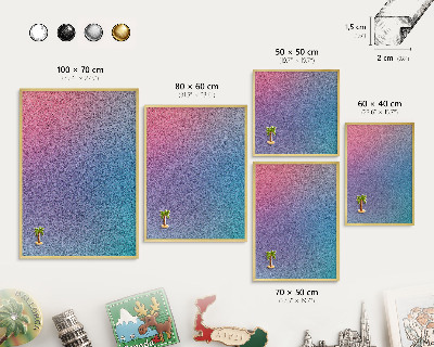 Tablica na magnesy złota rama Kolorowy gradient
