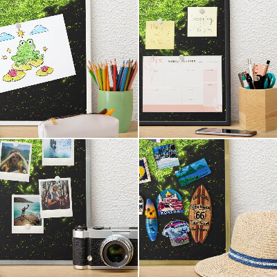 Tablica na magnesy w ramie złotej Zielona mapa