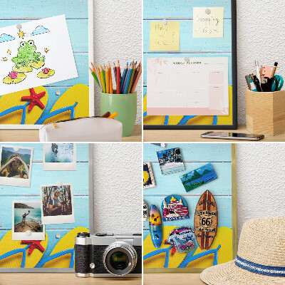 Tablica na magnesy złota rama Wakacyjna plaża