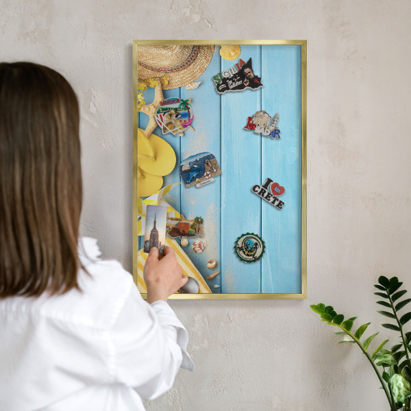 Tablica na magnesy złota rama Plażowy klimat