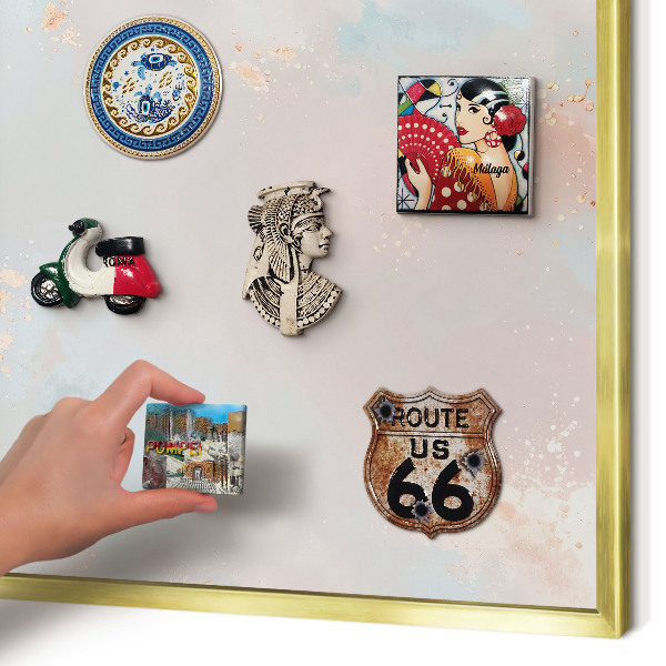 Tablica na magnesy złota rama Pastelowy harmonia