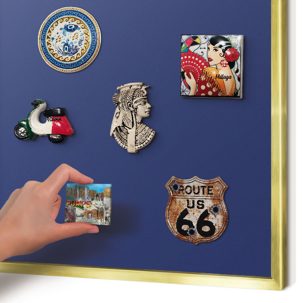 Tablica na magnesy złota rama Żywy granatowy