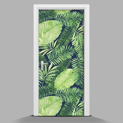 Naklejka na drzwi Tropikalne liście