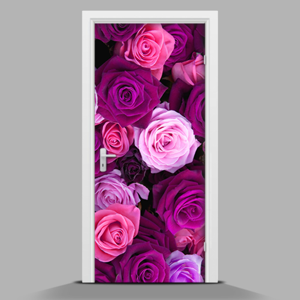 Okleina samoprzylepna na drzwi Fioletowe róże