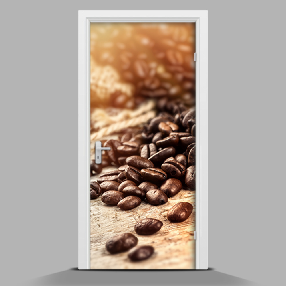 Okleina samoprzylepna na drzwi Ziarna kawy