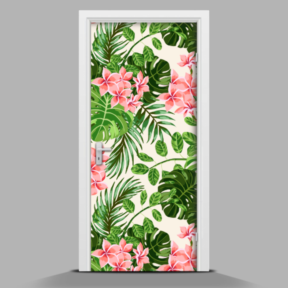 Naklejka fototapeta na drzwi Delikatne różowe kwiaty
