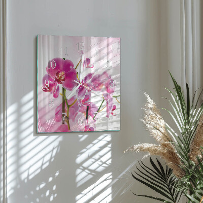 Kwadratowy zegar Orchidea