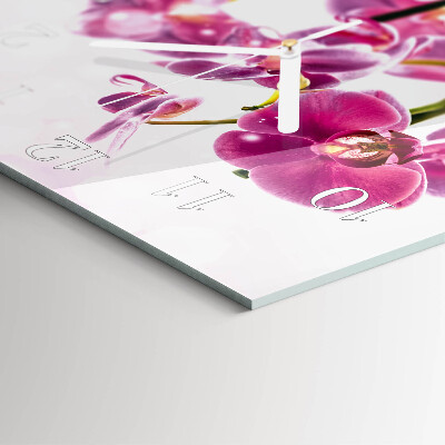 Kwadratowy zegar Orchidea