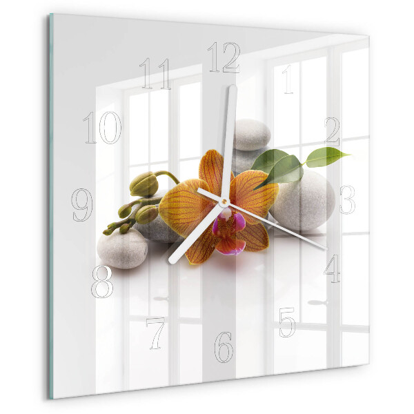 Zegar ścienny kwadratowy Orchidea