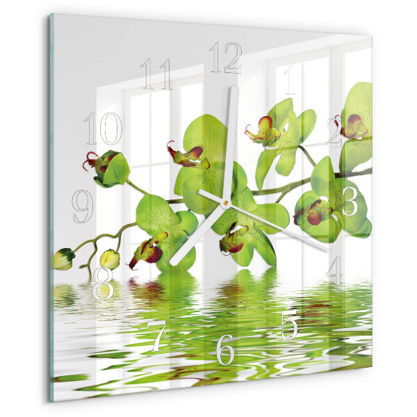Kwadratowy zegar Orchidea