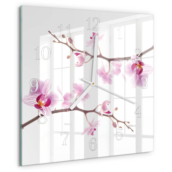 Zegar ścienny kwadratowy Orchidea