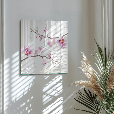 Zegar ścienny kwadratowy Orchidea
