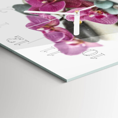 Kwadratowy zegar Orchidee