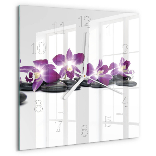 Zegar ścienny kwadratowy Orchidea
