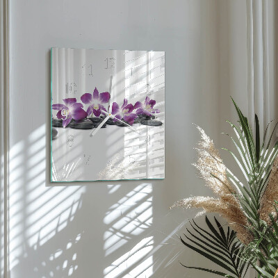 Zegar ścienny kwadratowy Orchidea