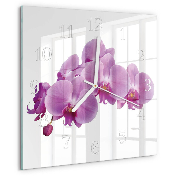 Zegar ścienny kwadratowy Orchidea