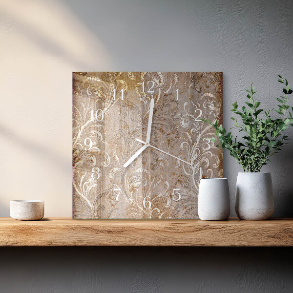 Zegar ścienny kwadratowy Wzór Kwiatów