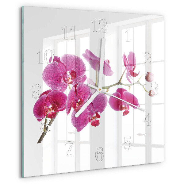 Zegar ścienny kwadratowy Orchidea