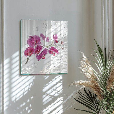 Zegar ścienny kwadratowy Orchidea