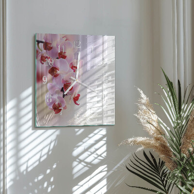 Zegar ścienny kwadratowy Orchidea
